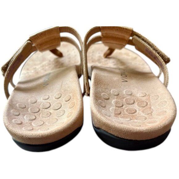 Vionic Elvia Adjustable Slip-on Orthotic Faux Leather Sandal - Toffee - 11 - Picture 5 of 11